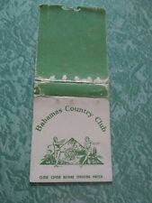 Vintage Matchbook Z6 Collectible Ephemera Bahamas country club golf tennis Beach picture