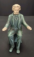 Antique 1932 J.B. Hirsch Mozart Sitting Playing Piano Cast Iron JRVHL Beethoven picture