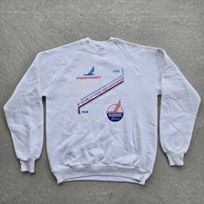 Vtg 80s Piedmont Airlines Aviation Speedbird Jerzees Crewneck Sweatshirt Sz L picture