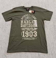 Harley Davidson Boise Military Green Short Sleeve Tee Shirt Men’s Small - NEW picture