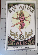MCMENAMINS BREWERY promo SIX ARMS ALES STICKER decal craft beer brewing K picture