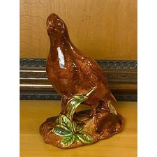 Vintage Ceramic Pheasant Quail Statue Holland Mold Mid Century Brown Figurine picture