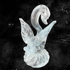 Clear Art Glass Duck Bird Swan Sculpture Figurine Glass Decor Paperweight Glass picture