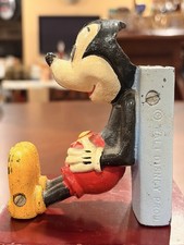 Vintage 1950s Disney Productions Mickey Mouse Cast Iron Bookend Coin Bank As Is picture