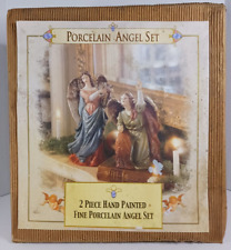1998 Angel Set Hand Painted Porcelain 2 Piece Set New/Open Box picture