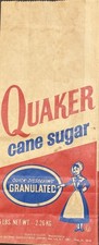 1960s Vintage Quaker Cane Sugar Paper Bag Young Quaker Girl on Front - Unused picture