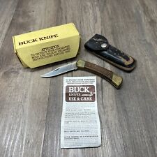 Vintage Buck 110 X (1990) Pocket Knife With Original Leather Sheath And Box picture