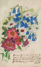 Antique Handmade Painting Pretty Flowers Postcard Canada Postal Stationery KGV picture