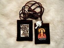 St Philomena Brown Scapular 100%Wool Handmade in USA picture