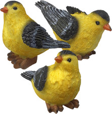 Goldfinch Bird Figurines Hand-Painted - Set of 3 picture