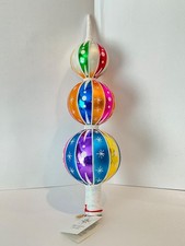 Christopher Radko 2001 Rare HTF Fantasia BRIGHTON  STRIPES Tree Topper picture