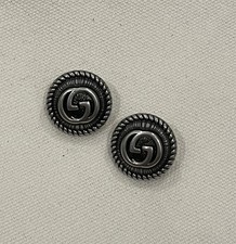 2pc of Gucci Buttons Antique Silver Tone Metal 18mm picture
