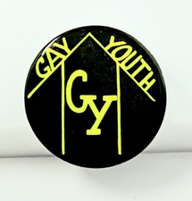 Vintage Gay Youth GY Pinback Button Badge Early LGBTQ Pride Gay Liberation Front picture
