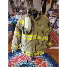 Vintage Retired Firefighter Turnout JACKET FIRE COAT USED Size 46 X 36 picture