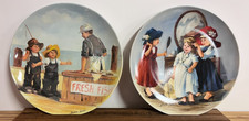 2 Knowles Collector Plates by Jeanne  Down- Fish Story 1983/High Society 1986 picture