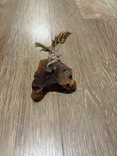 Glass Baron Eagle Figurine Accented with 22kt Gold on Manzanita Wood Base picture