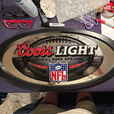 Coors Light NFL Official Beer Sponsor Mirror- Breweriana Bar Decor Display picture