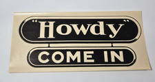 Howdy Orange Soda Come In Water Decal NOS c. 1930s Pioneer Bottling Davenport picture