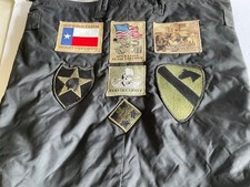 US ARMY BAG FLYER HELMET OIF PATCHES EOD SECURITY TEXAS OIF 1st CAV 2nd & 4th ID picture