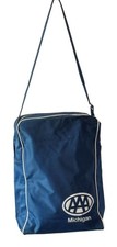 Vintage AAA Michigan Shoulder Bag Blue Canvas Bearse Mfg Co Travel Tote Retro picture