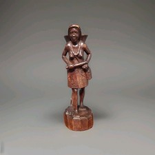 Vintage Hand Carved Igorot Tribal Hunter Wood Statue from the Philippines 90s  picture