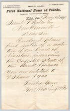 1871 letter 1st National Bank TOLEDO OHIO MARS NEARING/ SAMUEL BOLLES bank stock picture