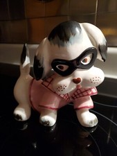 HAPPY HALLOWEEN Rare Masked Puppy Dog Planter Napco Lefton Norcrest K2061 1950 picture