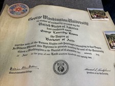 ANTIQUE 1922 George Washington University Bachelor Of Arts DIPLOMA PARCHMENT picture