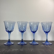 Avon - Fostoria - American Blue - Water Glasses / Wine Goblets - 4  - 7 3/8” picture