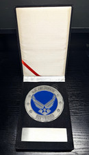 Official US Air Force Challenge Coin Medallion Presentation Box Engravable Plate picture