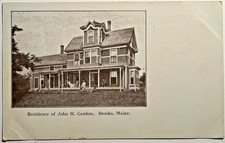 Brooks Maine JOHN H. GORDON Residence 1904 UDB Postcard Waldo Co. History H2 picture