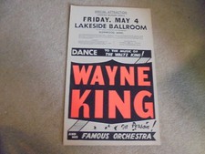 Vintage Wayne King Orchestra Lakeside Ballroom Poster Glenwood, Minnesota MN picture