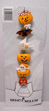 6 Vintage Resin Button Covers Fall HALLOWEEN Ghosts Bats Jack-O-Lanterns JOL picture
