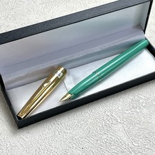 Vintage Sailor 15-082 Fountain Pen F Nib Teal Light Green GT Made in Japan BS191 picture