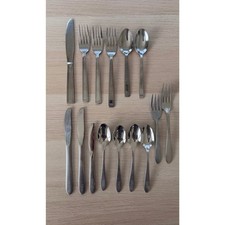 Vtg American USAir Airline Flatware Lot 15pc Stainless Steel Knives Forks Spoons picture