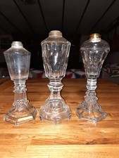 Lot Of Early primitive 1800s rare ANTIQUE  BOSTON SANDWICH GLASS WHALE OIL LAMP picture