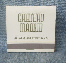 CHATEAU MADRID RESTAURANT 58th Street New York City Vintage Full Matchbook HMT9 picture