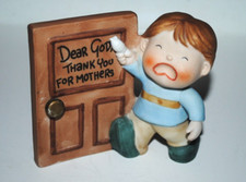 Dear God vintage figurine, THANK YOU FOR MOTHERS, Enesco, excellent picture