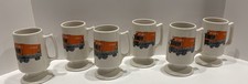 VTG ALLIED VAN LINES FOOTED COFFEE MUGS 6 TRUCKING BUNTINGWARE READ picture