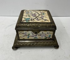 Vintage Beautiful French Metal Jewelry/Trinket Box picture