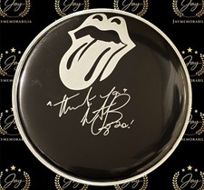SIGNED CHARLIE WATTS THE ROLLING STONES 10 INCH DRUMHEAD RARE ACG CERT picture
