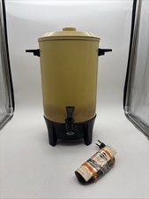 Vintage 12 30 Cup West Bend Coffee Electric Percolator - Mustard Yellow 11869 picture