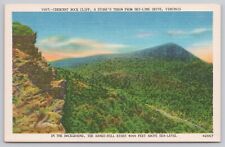 Luray Virginia, Crescent Rock Cliff, Skyline Drive, Hawks Bill Vintage Postcard picture