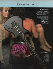 1985 Aria Pro II Black Knight Warrior guitar advertisement 8 x 11 ad print picture