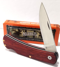Marbles Brown Rich Grain Hardwood Handles Lockback Folding Pocket Knife EDC picture