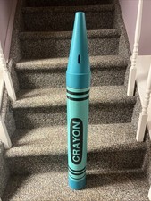 Vintage 1988 Giant Blue Crayon Bank 35” Coin Crayola RARE picture