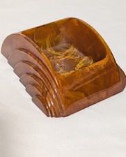 Art Deco Stunning Butterscotch Amber Carvacraft Bakelite Stamp Holder 143 Grams picture