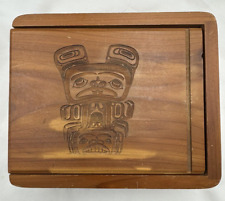 Vintage Haida Pacific Northwest Carved Trinket Keepsake Box picture