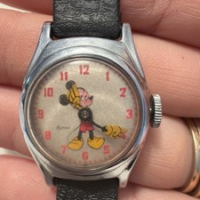 RARE VINTAGE CIRCA 1946 MICKEY MOUSE WRISTWATCH INGERSOLL US TIME CORP picture