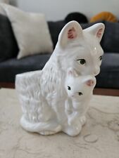 Vintage Cat And Kitten Planter Mother And Baby Cat  Planter Pot Cat Lover Unique picture